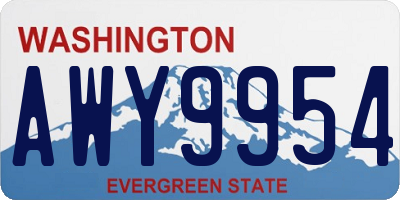 WA license plate AWY9954