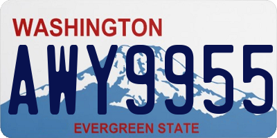 WA license plate AWY9955