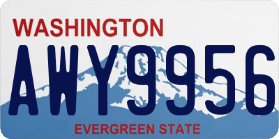 WA license plate AWY9956
