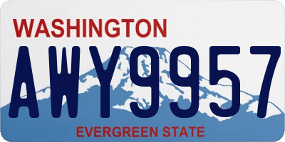 WA license plate AWY9957