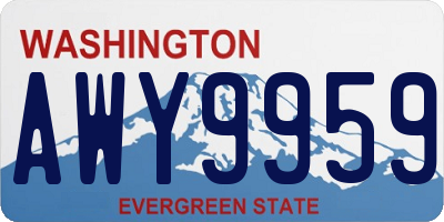 WA license plate AWY9959