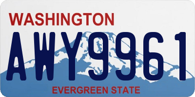 WA license plate AWY9961