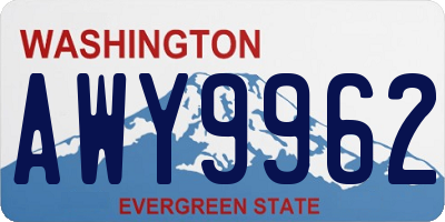 WA license plate AWY9962