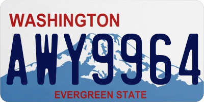 WA license plate AWY9964