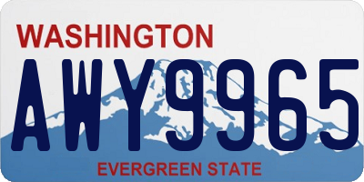 WA license plate AWY9965