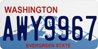 WA license plate AWY9967