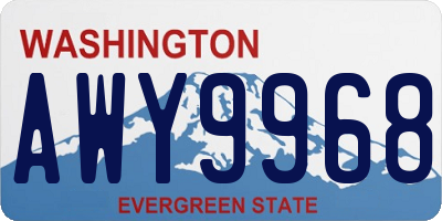 WA license plate AWY9968