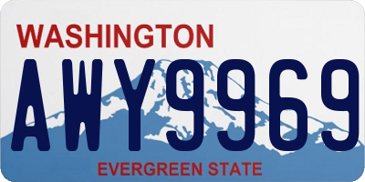 WA license plate AWY9969