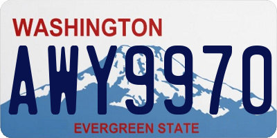 WA license plate AWY9970