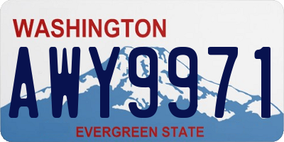 WA license plate AWY9971