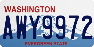 WA license plate AWY9972