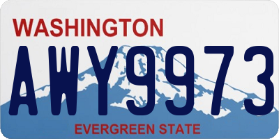 WA license plate AWY9973
