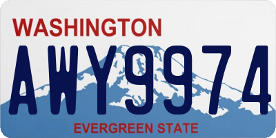 WA license plate AWY9974