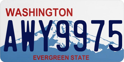 WA license plate AWY9975