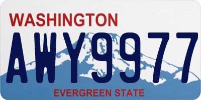 WA license plate AWY9977