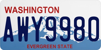 WA license plate AWY9980