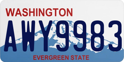 WA license plate AWY9983
