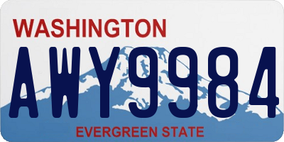 WA license plate AWY9984