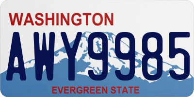 WA license plate AWY9985