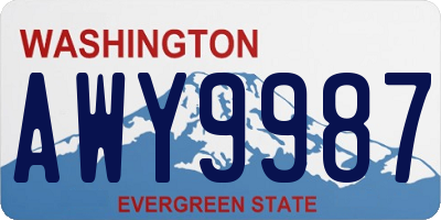 WA license plate AWY9987