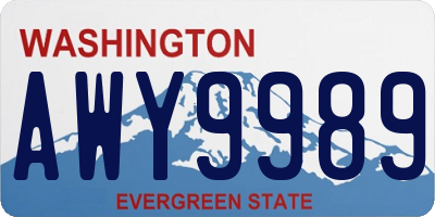 WA license plate AWY9989