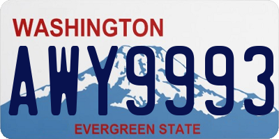 WA license plate AWY9993
