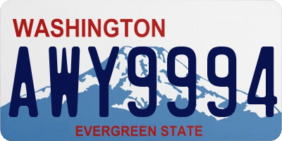 WA license plate AWY9994