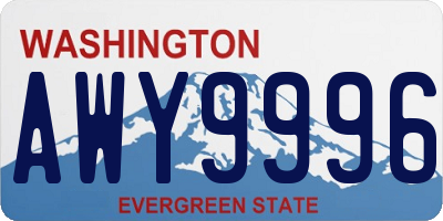 WA license plate AWY9996