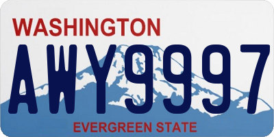 WA license plate AWY9997