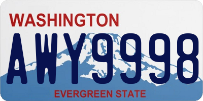 WA license plate AWY9998