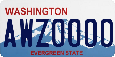 WA license plate AWZ0000