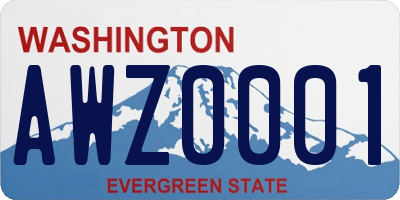 WA license plate AWZ0001