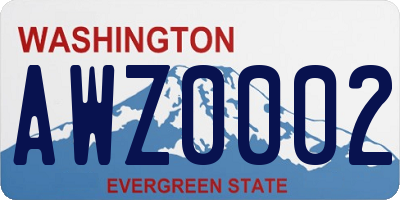WA license plate AWZ0002