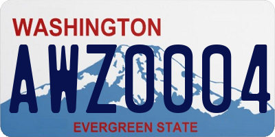 WA license plate AWZ0004