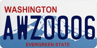WA license plate AWZ0006