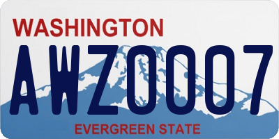 WA license plate AWZ0007