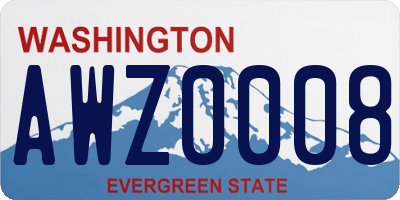WA license plate AWZ0008