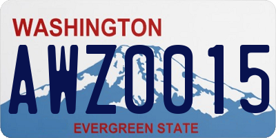 WA license plate AWZ0015