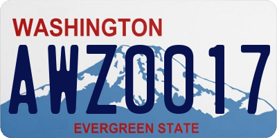 WA license plate AWZ0017