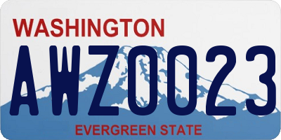 WA license plate AWZ0023
