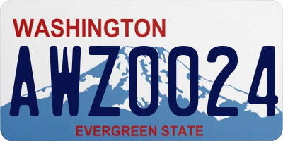 WA license plate AWZ0024