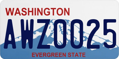 WA license plate AWZ0025