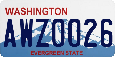 WA license plate AWZ0026