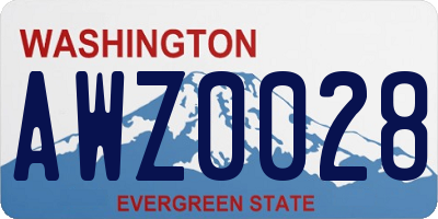 WA license plate AWZ0028