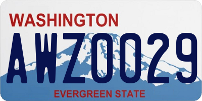WA license plate AWZ0029