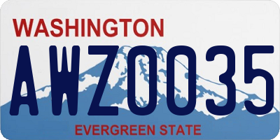 WA license plate AWZ0035