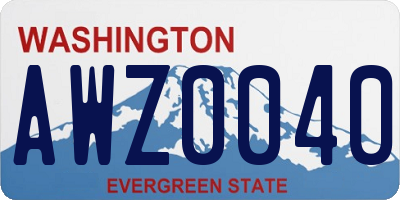 WA license plate AWZ0040