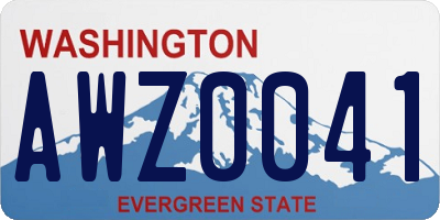 WA license plate AWZ0041