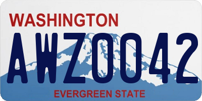 WA license plate AWZ0042