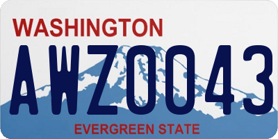 WA license plate AWZ0043